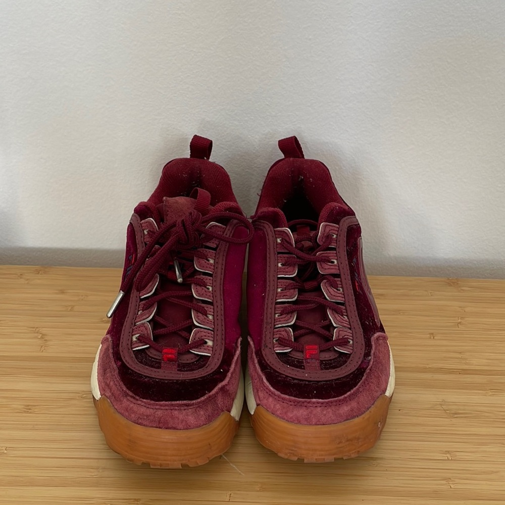 FILA velvet burgundy sneakers